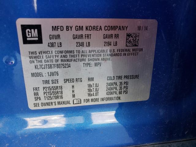 2015 CHEVROLET TRAX LTZ KL7CJTSB7FB075234