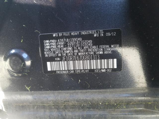 2013 SUBARU IMPREZA WR JF1GR7E67DG801313