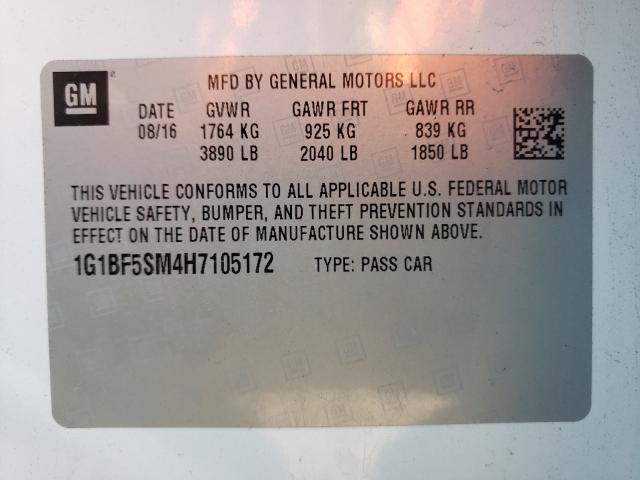 2017 CHEVROLET CRUZE PREM 1G1BF5SM4H7105172