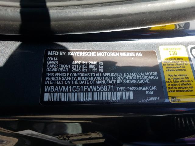 2015 BMW X1 SDRIVE2 WBAVM1C51FVW56871