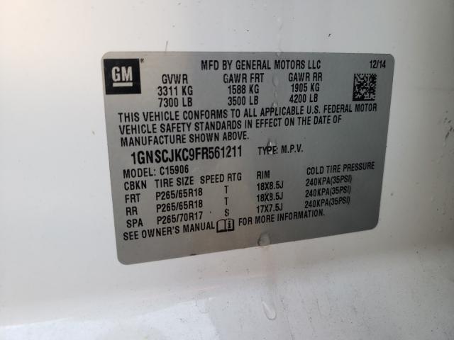 2015 CHEVROLET SUBURBAN C 1GNSCJKC9FR561211
