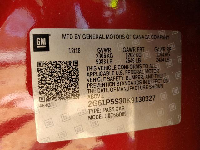 2019 CADILLAC XTS PREMIU 2G61P5S30K9130327