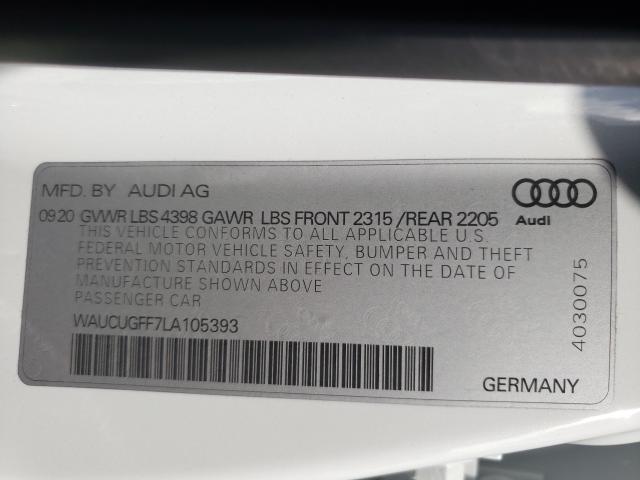2020 AUDI A3 PREMIUM WAUCUGFF7LA105393