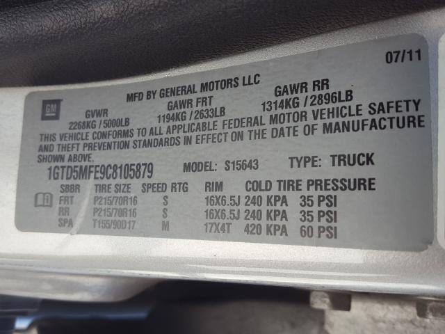 2012 GMC CANYON SLE 1GTD5MFE9C8105879
