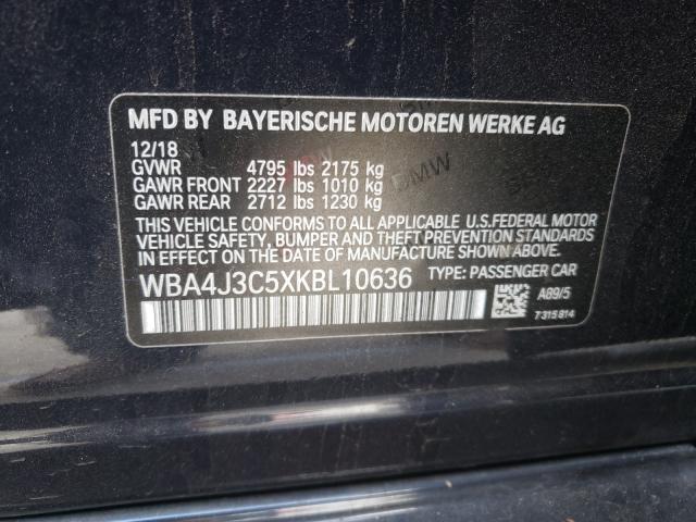 2019 BMW 430XI GRAN WBA4J3C5XKBL10636