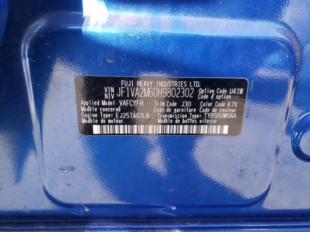 2017 SUBARU WRX STI JF1VA2M60H9802302