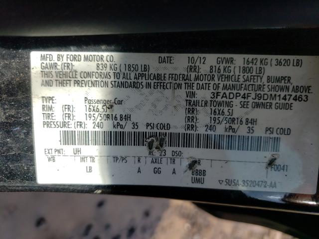 2013 FORD FIESTA TIT 3FADP4FJ9DM147463