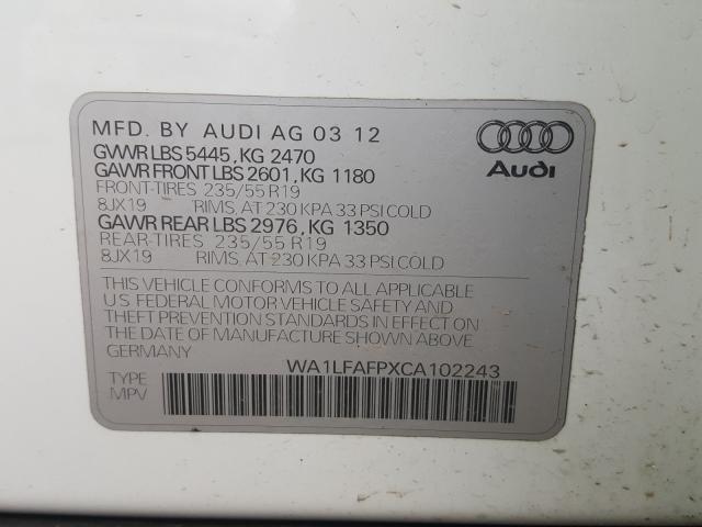2012 AUDI Q5 PREMIUM WA1LFAFPXCA102243