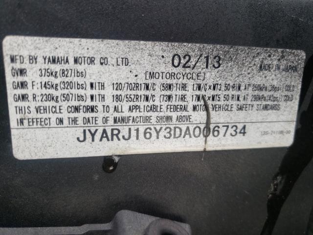 2013 YAMAHA YZFR6 C JYARJ16Y3DA006734
