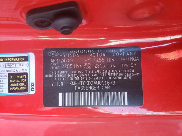 2010 HYUNDAI GENESIS KMHHT6KD2AU011679