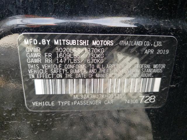 2019 MITSUBISHI MIRAGE ES ML32A3HJ7KH013159