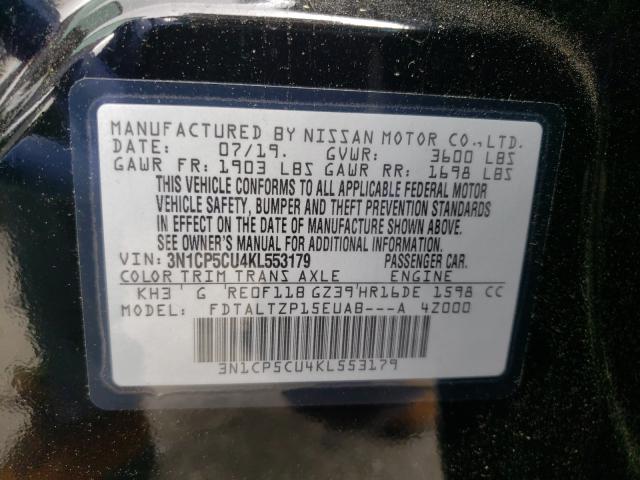 2019 NISSAN KICKS S 3N1CP5CU4KL553179