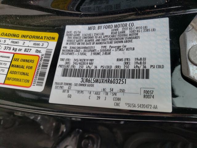 2017 LINCOLN MKZ HYBRID 3LN6L5MUXHR603251