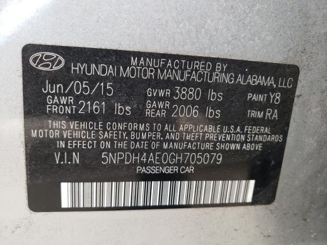 2016 HYUNDAI ELANTRA SE 5NPDH4AE0GH705079