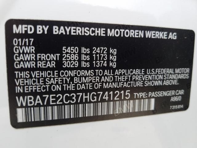2017 BMW 740 I WBA7E2C37HG741215