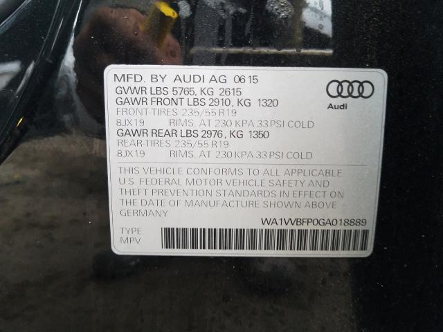 2016 AUDI Q5 TDI PRE WA1VVBFP0GA018889