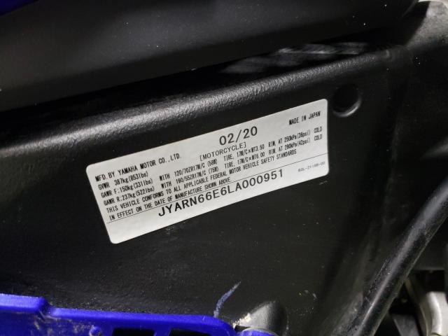 2020 YAMAHA YZFR1 JYARN66E6LA000951