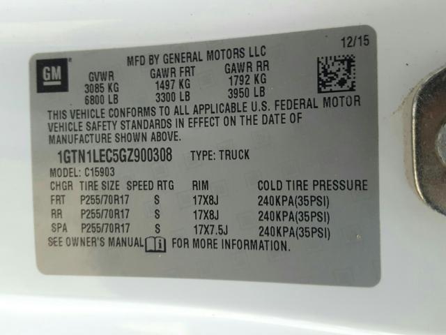 2016 GMC SIERRA 1GTN1LEC5GZ900308