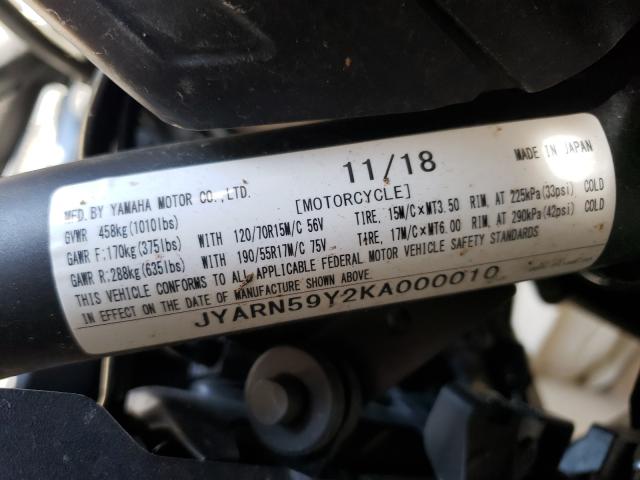 2019 YAMAHA MXT9 JYARN59Y2KA000010