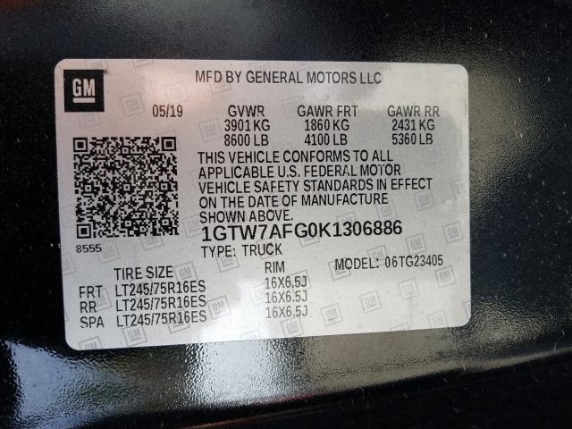 2019 GMC SAVANA G25 1GTW7AFG0K1306886