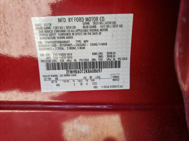 2019 FORD FLEX LIMIT 2FMHK6DT2KBA08697