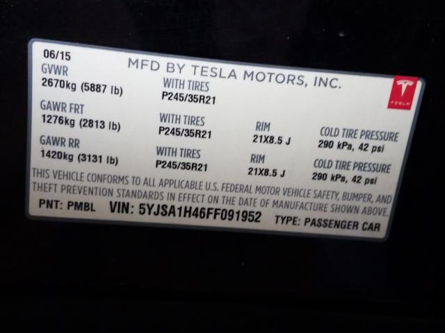 2015 TESLA MODEL S P8 5YJSA1H46FF091952