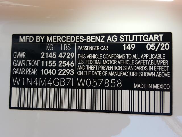 2020 MERCEDES-BENZ GLB 250 W1N4M4GB7LW057858