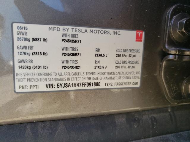 2015 TESLA MODEL S P8 5YJSA1H47FF091880