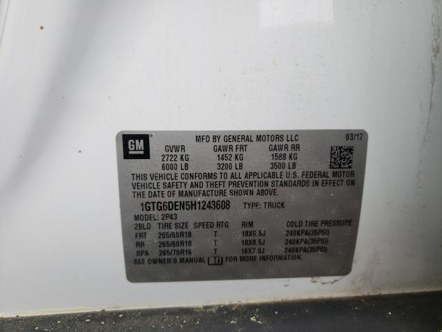 2017 GMC CANYON SLT 1GTG6DEN5H1243608