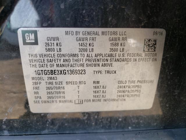 2016 GMC CANYON 1GTG5BE3XG1369323