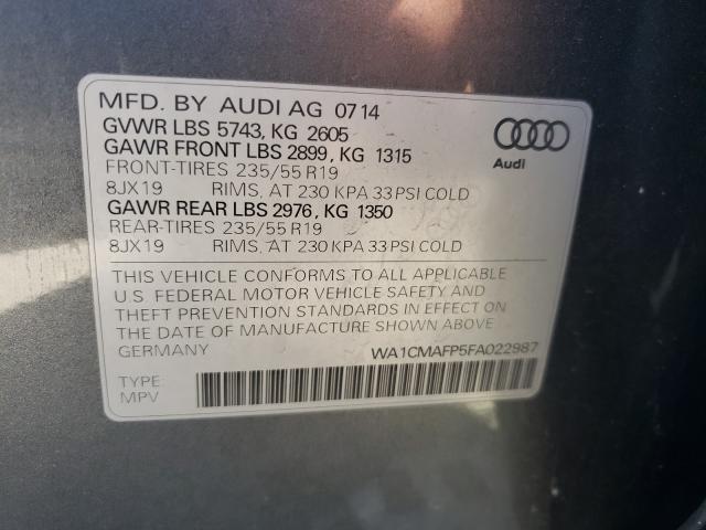 2015 AUDI Q5 TDI PRE WA1CMAFP5FA022987