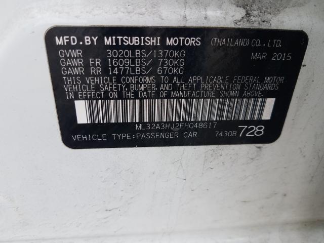2015 MITSUBISHI MIRAGE DE ML32A3HJ2FH048617