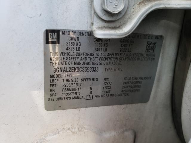 2012 CHEVROLET CAPTIVA SP 3GNAL2EK3CS598333