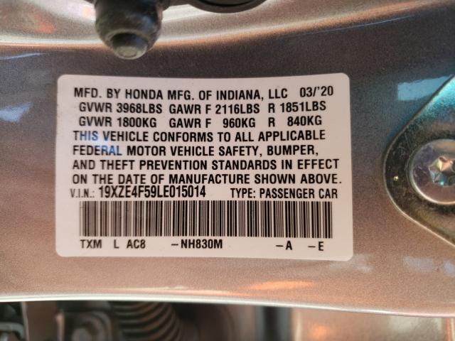 2020 HONDA INSIGHT EX 19XZE4F59LE015014
