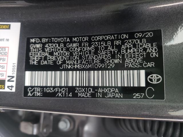 2021 TOYOTA C-HR XLE JTNKHMBX6M1099129