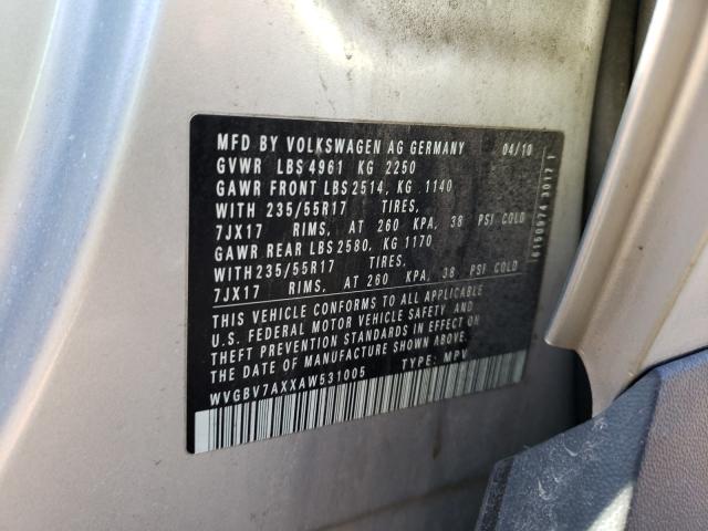2010 VOLKSWAGEN TIGUAN SE WVGBV7AXXAW531005