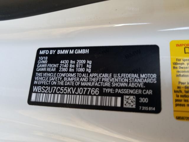 2019 BMW M2 COMPETI WBS2U7C55KVJ07766