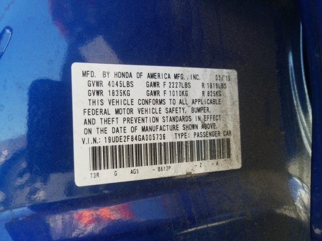 2016 ACURA ILX PREMIU 19UDE2F84GA005736