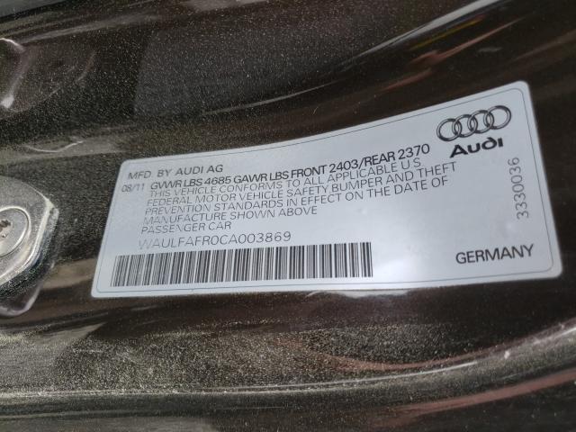 2012 AUDI A5 PREMIUM WAULFAFR0CA003869