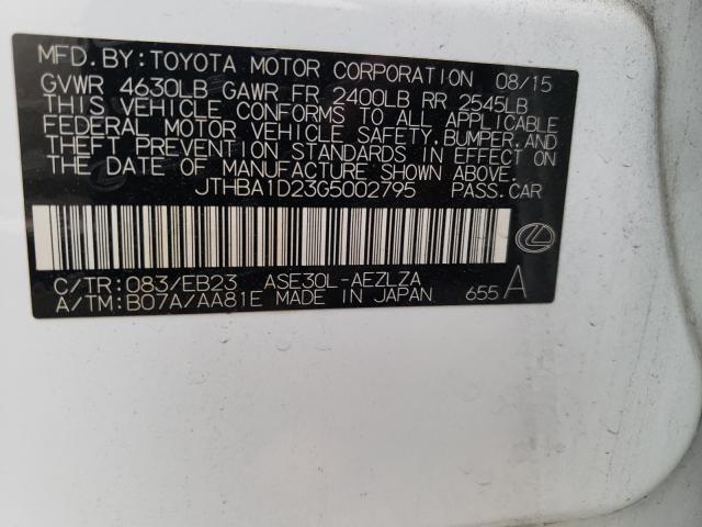 2016 LEXUS IS 200T JTHBA1D23G5002795
