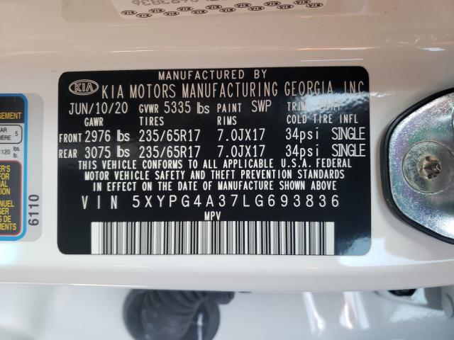2020 KIA SORENTO 5XYPG4A37LG693836