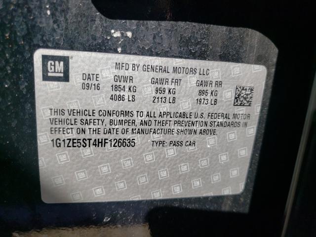 2017 CHEVROLET MALIBU LT 1G1ZE5ST4HF126635