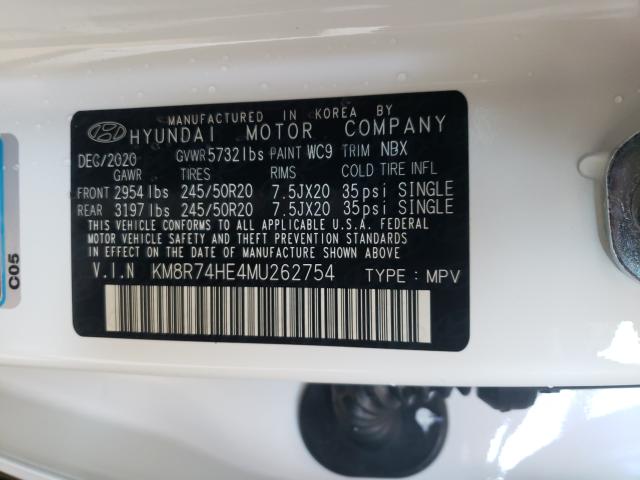 2021 HYUNDAI PALISADE C KM8R74HE4MU262754