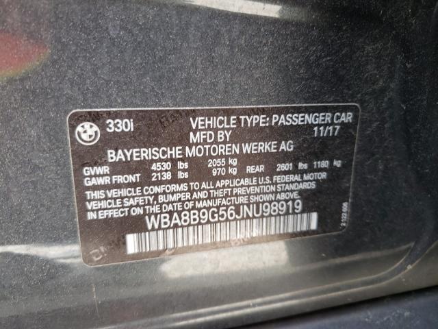 2018 BMW 330 I WBA8B9G56JNU98919