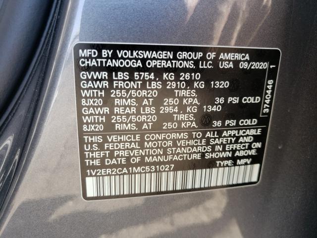 2021 VOLKSWAGEN ATLAS SEL 1V2ER2CA1MC531027