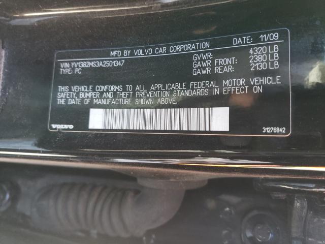 2010 VOLVO S40 2.4I YV1382MS3A2501347