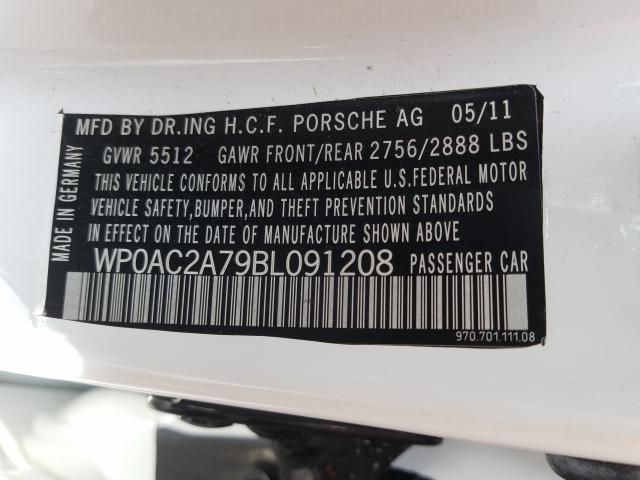 2011 PORSCHE PANAMERA T WP0AC2A79BL091208