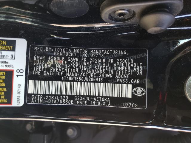2018 TOYOTA AVALON XLE 4T1BK1EB8JU286916