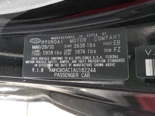 2010 HYUNDAI ACCENT BLU KMHCM3AC1AU182244