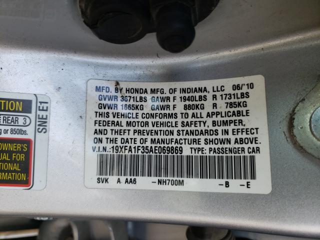 2010 HONDA CIVIC VP 19XFA1F35AE069869